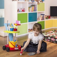 Chariot de jardinage pour enfants, 24 pièces, accessoire avec râteau à feuilles, arrosage Can, jeu de nettoyage, outils de jardinage, jouets pour l'entretien de la maison