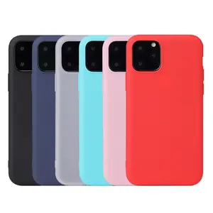 IPhone के लिए 11 प्रो मैक्स मामले, अल्ट्रा पतली कैंडी रंग मैट शीतल सिलिकॉन TPU वापस कवर फोन के मामले में iPhone के लिए 11 प्रो