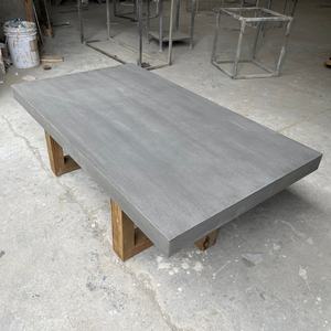Mesa de Centro de Alta Calidad para Sala de Estar, Estilo Antiguo, Cuadrada, de Concreto y Madera en Capas, Rústica, OEM ODM, Redonda - Product Image 3