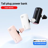 Cargador Portátil de Alta Capacidad con Enchufes Integrados Tipo-C, Mini Banco de Energía en Forma de Cápsula