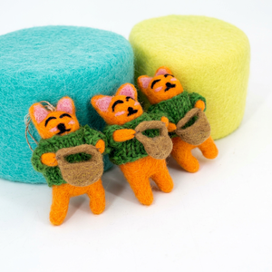 Felt & Yarn Handmade Felt Polar <b>Bear</b> Ornaments with Blue Scarf Christmas Tree Decorations <b>Cute</b> Animal Pendant Indoor Use Child - Product Image 3