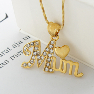 FS 매력 인기 엄마 펜던트 18K 골드 도금 빈티지 황동 개인화 된 유행 구리 보석 핫 세일 선물 - Product Image 3