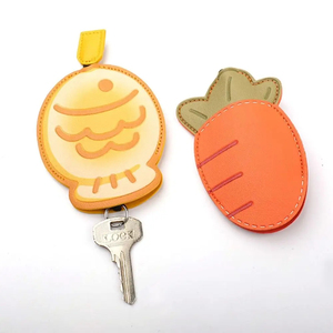 A0460 Étui à clés coulissant en cuir PU motif dessin animé, pochette universelle multifonction pour clés de voiture et moto, accessoires automobiles - Product Image 1