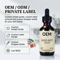 Gouttes de Shilajit de l'Himalaya en marque privée OEM, 60 ml, extrait liquide ultra-premium, complément énergétique