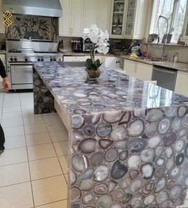 YUSHI Moderne De Luxe Rétro-Éclairé Agate Gemstone Translucide Villa Cuisine Île Bar <span class=keywords><strong>Comptoir</strong></span> <span class=keywords><strong>pour</strong></span> Hôtel Vanity Top Utilisation - Product Image 3