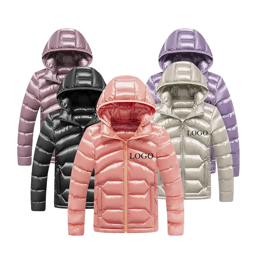 Venta al por mayor barato niños invierno Puffer abrigo chaqueta de manga larga Color sólido cálido niños abrigo invierno abajo chaquetas para niños 78998