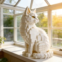 Blocs de construction classiques en forme de chat, briques compatibles universelles, ensemble de jeu, cadeau
