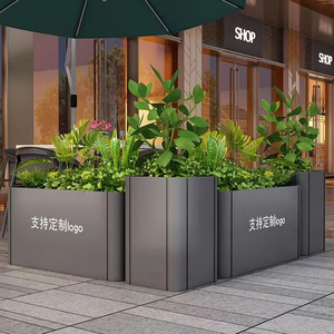 Top Bán <span class=keywords><strong>Shabby</strong></span> <span class=keywords><strong>Chic</strong></span> Màu Đen Hình Chữ Nhật Kim Loại Chậu Hoa Hộp Lớn Ngoài Trời Đứng Chậu Cho Nhà Vườn Cho Đường Phố - Product Image 1