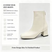 Bottes de cow-boy à plateforme pour femmes, vente en gros d'usine, nouvelle collection hiver 2026, bout carré, fermeture éclair arrière, bottines à talon épais mi-haut