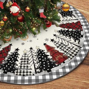 Estampado de dibujos animados Árbol de Navidad Decoración Árbol de Navidad Falda Mat con copo de nieve para árbol artificial Decoraciones de Navidad - Product Image 2