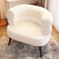 Fauteuil de salon et chambre à coucher en laine de mouton capitonnée, style nordique moderne minimaliste - Mobilier de maison ergonomique et confortable