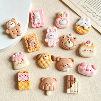 Breloques en résine Ours Lapin Biscuits Alimentation Accessoires DIY pour Chaussures et Coques de Téléphone