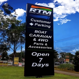 Por encargo al aire libre impermeable iluminado Led Pylon signos 3D publicidad centro comercial pylon signo para gasolinera estación de gasolina - Product Image 1