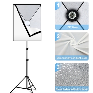 Chụp ảnh studio thiết bị PULUZ 50x70cm Studio Softbox + 2m Tripod núi + duy nhất E27 ánh sáng trắng LED bóng đèn nhiếp ảnh Kit - Product Image 5