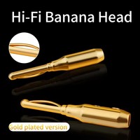 Connecteur banane en cuivre pur pour câble de haut-parleur DIY, fiches bananes mâles, connecteur jack bullet pour amplificateur OEM YY-BNN-S