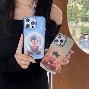 Coque de téléphone en carton pour <span class=keywords><strong>IPhone</strong></span> 15 Pro Max 13 avec impression UV forte et bouddha bouton en métal Anime Dragon Ball Goku <span class=keywords><strong>Vegeta</strong></span> - Product Image 3