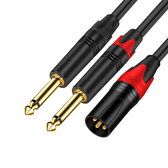Female to Dual 6.5mm Jack Audio Cable XLR to 6.35 Splitter Cable