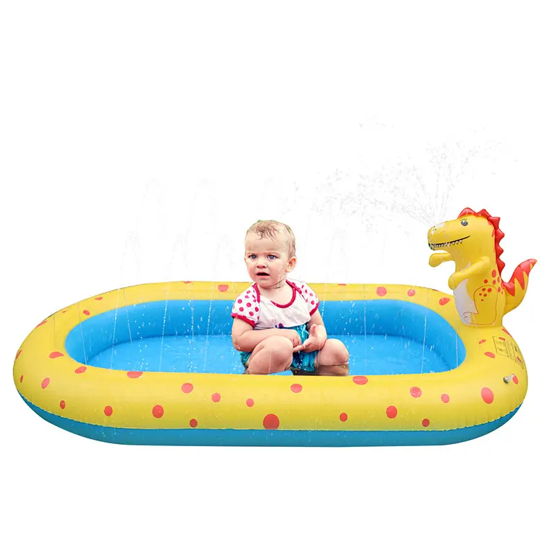 170*110cm Outdoor Splash Water Play Mat nuoto piscina per bambini dinosauro fuori casa Wading giocattolo piscina gonfiabile sprinkler