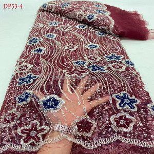 <span class=keywords><strong>Dp53</strong></span> 2025 Chất Lượng Cao Sang Trọng Dệt Nigeria Ren Vải Chất Lượng Cao Đám Cưới Ren Vải Với Ưa Thích Thêu Và Sequins - Product Image 2