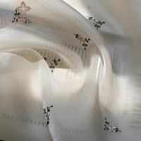 Tissu en satin brodé de fleurs délicates HAPPEAK, tissu en mousseline de soie brillant pour robe femme