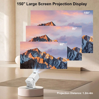 Nouveauté - Projecteur LCD portable certifié CE/FCC 150 ANSI Lumens, prise en charge de la résolution 1080P, Android 11 |   Visuels époustouflants pour le home cinéma