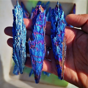 Commercio all'ingrosso placcato naturale ruvido grappoli di cristallo di piume di pavone di Aura <span class=keywords><strong>tormalina</strong></span> <span class=keywords><strong>nera</strong></span> per la vendita - Product Image 4