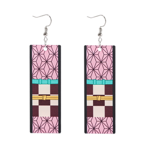 28 Nuevos Diseños de Alta Calidad, <span class=keywords><strong>Pendientes</strong></span> de Gancho y Clip Rectangulares con Diseño de Anime DS <span class=keywords><strong>Tanjiro</strong></span> Nezuko, Regalos de Moda - Product Image 5