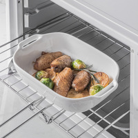 Plat de cuisson carré en porcelaine blanc pur, style nordique minimaliste, à double poignée, couleur sous-glaçure, pour casserole, gâteau, compatible micro-ondes