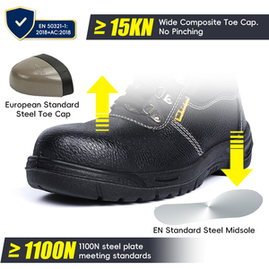 Bottes <span class=keywords><strong>de</strong></span> sécurité <span class=keywords><strong>pour</strong></span> la construction, embout en acier, anti-perforation, cuir pleine fleur, semelle intérieure respirante, semelle en PU, résistantes à l'huile, été, unisexe, travail - Product Image 3