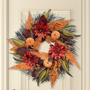 Guirnalda Artificial de Otoño con Girasoles, Hojas de <span class=keywords><strong>Arce</strong></span> y Ramas de Bayas para Decoración de Puerta Principal, Acción de Gracias, Halloween, Interiores - Product Image 1
