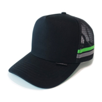 Casquette de baseball en maille à rayures latérales australiennes avec motif d'impression Casquette de camionneur avec broderie personnalisée et logo