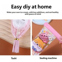Sachet d'emballage thermoscellable en plastique jetable pour bâtonnets glacés, crèmes glacées et aliments surgelés, avec motif dessin animé mignon