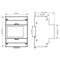 Rayfull TD50M Medidor trifásico Carril DIN Pantalla LCD RS485 Modbus RTU Medidor de potencia Medidor Modbus