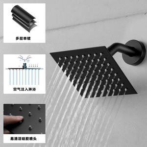 Ensemble de douche de salle de bain encastré, boutons faciles à utiliser, design mural en acier inoxydable, corps de vanne tout en cuivre, jet doux - Product Image 1