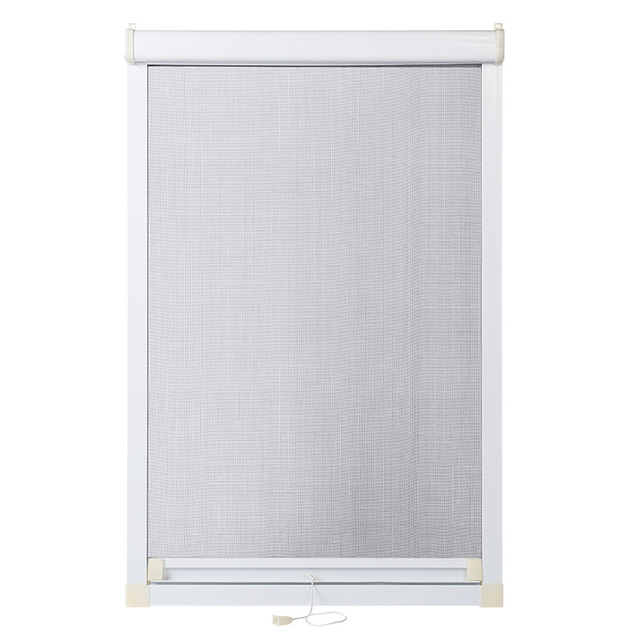 Modern Self-Installation Retractable Sliding Mosquito Screen Aluminum Alloy Roller for Bathroom & Living Room Polyester Netting
