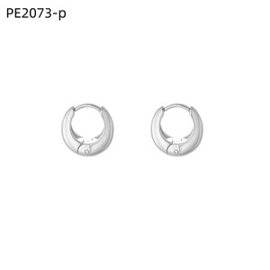 Amy Amy <b>Huggie</b> Earrings <b>Silver</b> Plated Alloy Women's Classic Fashion Jewelry Gift PE2073 - Product Image 1