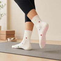 Chaussettes de yoga en coton tricotées pour femmes, respirantes, antidérapantes, pour le sport, la gym, le fitness et le pilates