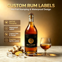 Autocollants adhésifs en papier kraft imperméable, personnalisés, avec gaufrage à chaud, de qualité supérieure, pour bouteilles d'alcool/vin, logo de marque personnalisé