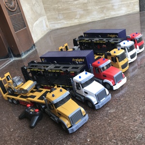 شاحنة سينو 1:24 + 6CH مقطورة سرعة تشغيل السيارة Rc مجموعة الاحتكاك جرار شاحنات مسطحة بتحكم عن بعد سيارة خفيفة وموسيقى - Product Image 4