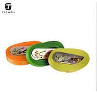 Sangle d'arrimage à cliquet TOPWELL en polyester de 1 pouce, sans fin, pour cargaison, certifiée CE, résistance à la rupture de 450 kg