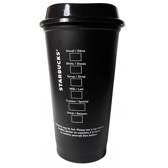 16 oz Reusable Travel Plastic Coffee Cup - BPA Free Black Design, Perfect  for Parties, Eco-Friendly Plastic Travel Mug