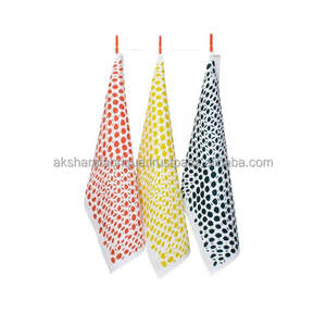 Serviettes de cuisine solides tissées 100% coton avec motif d'emballage en tissu de couleur de conception de logo personnalisable Fabriqué en Inde torchon français - Product Image 4