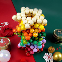 Kit de Macramé Limitado de Navidad, Estilo Bohemio/Nórdico, Cuentas de Madera Coloridas, Estrella, Manualidades, Decoración Multicolor para Coche/Bolso/Hogar, Regalo, Tutorial