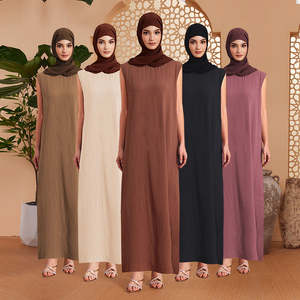 Groothandel Arabische vrouwen open abaya Dubai moslim jurk set islamitische kleding Turkse Palestina <span class=keywords><strong>2</strong></span>-delige abaya set - Product Image 4