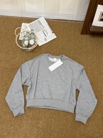Femmes ensemble assorti 2 pièces lounge set 100% coton polaire survêtement sweat col rond short automne uni