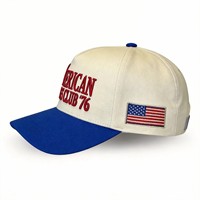Topi Baseball 6 Panel Twill Bordir 3D Custom Pabrik, Katun Murni, Warna Blok, Huruf Vintage, Dot, Logo Klub Tim Custom