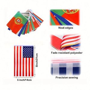 Vente en gros de bannières de décoration personnalisées de haute qualité pour tous les sports du monde entier, drapeau en ficelle 14x21cm - Product Image 2