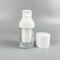 Emballage en verre de luxe, flacon cosmétique en verre sans air avec vaporisateur ou pompe, 15 ml, 30 ml, 50 ml