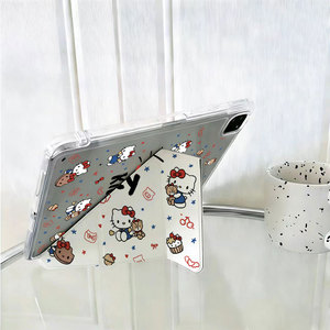 Custodia per Tablet in Acrilico Trasparente Anti-Piegatura, <span class=keywords><strong>Cover</strong></span> Intelligente Stampata su Entrambi i Lati, Supporto Multi-Angolo a Y con Porta Penna, Folio Sottile - Product Image 2