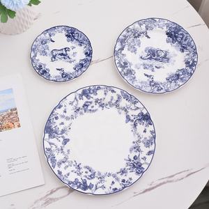 Service de vaisselle Blue D Jungle Tiger, ensemble de 6 assiettes de 8 pouces, 10 pouces, en porcelaine osseuse de haute qualité, assiette à dîner - Product Image 5